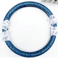 Lace Car Steering Wheel Cover Bud Silk Fiber Cloth 15 Inch 38CM - Blue
