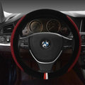 Personalized Car Steering Wheel Wrap Velvet 15 Inch 38CM - Red