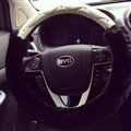 Pretty Diamond Velvet Car Steering Wheel Covers PU Leather 15 Inch 38CM - Black White