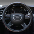 Quality Car Steering Wheel Wrap Genuine Leather 15 Inch 38CM - Black