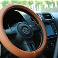 Unique Car Steering Wheels Covers Genuine Leather 15 Inch 38CM - Brown