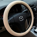 Cheapest Car Steering Wheel Covers Ice Silk 15 Inch 38CM - Beige