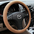 Cheapest Car Steering Wheel Covers Ice Silk 15 Inch 38CM - Brown