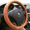Classic Auto Steering Wheel Wrap Sheepskin Leather 15 Inch 38CM - Orange
