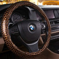 Cool Auto Steering Wheel Wrap Snake Print PU Leather 15 Inch 38CM - Gold