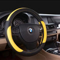 Cooling Car Steering Wheel Wrap PVC 15 Inch 38CM - Black Yellow