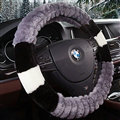 Cooling Car Steering Wheel Wrap Velvet 15 Inch 38CM - Grey