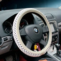 Discount Car Steering Wheel Wrap Ice Silk PU Leather 15 Inch 38CM - Grey