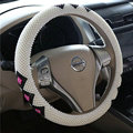 High Quality Beaded Car Steering Wheel Cover 15 Inch 38CM - White