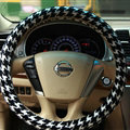 Personalized Car Steering Wheel Wrap Velvet 14 Inch 36CM - Black