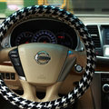 Personalized Car Steering Wheel Wrap Velvet 15 Inch 38CM - Black
