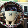 Personalized Flower Auto Steering Wheel Wrap Velvet 15 Inch 38CM - Color