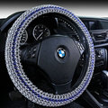 Quality Beaded Car Steering Wheel Cover 15 Inch 38CM - Blue