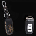 Cool Genuine Leather Key Ring Auto Key Bags Smart for Audi A8 - Orange