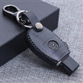Fashion Genuine Leather Automobile Key Bags Smart for Benz C180 - Black
