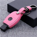 Fashion Genuine Leather Automobile Key Bags Smart for Benz C180 - Pink