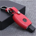 Fashion Genuine Leather Automobile Key Bags Smart for Benz C180 - Red