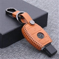 Fashion Genuine Leather Automobile Key Bags Smart for Benz C200 - Yellow