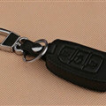 Hand Made Genuine Leather Automobile Key Bags Fold for Audi A4L - Black