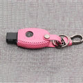 Luxury Genuine Leather Automobile Key Bags Smart for Benz C180 - Pink