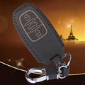 Quality Genuine Leather Key Ring Auto Key Bags Smart for Audi A8L - Black