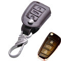 Special Genuine Leather Automobile Key Bags Fold for Audi A1 - Brown