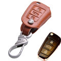 Special Genuine Leather Automobile Key Bags Fold for Audi Q3 - Orange