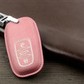 Unique Genuine Leather Key Ring Auto Key Bags Smart for Audi A4L - Pink