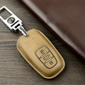 Unique Genuine Leather Key Ring Auto Key Bags Smart for Audi A4L - Yellow
