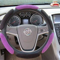 Calssic Universal Car Steering Wheels Covers Suedette Leather 15 Inch - Black Purple