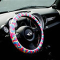 Fashion Female Camo Universal Car Steering Wheel Covers PVC 15 inch - Red Blue