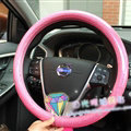 Fashion Women Glitter PU Leather Auto Steering Wheel Covers 15 inch 38CM - Pink