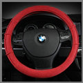 Hot sales Universal Car Steering Wheel Covers For Flax 15 inch 38CM - Red