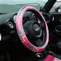 Personalized Curve Female Universal Car Steering Wheel Covers PVC 15 inch - Rose