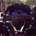 Personalized Sexy Lips PU Leather Universal Car Steering Wheel Covers 15 inch - Black