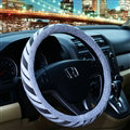 Personalized Stripe Linen Auto Car Steering Wheel Covers 15 inch 38CM - Gray