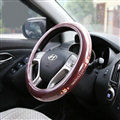 Personalized Stripe Monkey Universal Car Steering Wheel Covers PVC 15 inch - Coffee