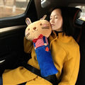 Cute Large Rabbit Car Seat Safety Belt Covers Pads Winter Plush Long Cushion 1pcs - Blue