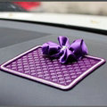 Women Flower Rhinestone Automobile Non-Slip Mat PVC Car Anti-Slip Mat Plastic - Purple