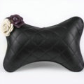 1PCS Flower Leather Car Neck Pillow Four Seasons General Auto Headrest for Women - Purple White