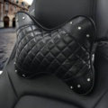 1PCS Rhinestone Leather Car Neck Pillow Four Seasons General Auto Headrest for Women - Black