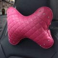 1PCS Rhinestone Leather Car Neck Pillow Four Seasons General Auto Headrest for Women - Rose