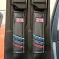 2pcs Car Safety Seat Belt Covers British Style UK Flag Leather Shoulder Pads - Black