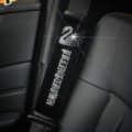 2pcs Car Safety Seat Belt Covers Diamond Plush Shoulder Pads Auto Interior Accessories - Black