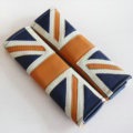 2pcs Car Safety Seat Belt Covers England UK Flag Leather Shoulder Pads - Orange Blue