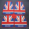 5pcs Rubber Car Floor Mats England UK Flag Universal Carpet Decorative Sets - Red Blue