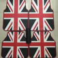 5pcs Rubber Car Floor Mats United Kingdom UK Flag Universal Carpet Decorative Sets - Red Black