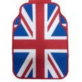 5pcs Rubber Car Floor Mats United Kingdom UK Flag Universal Carpet Decorative Sets - Red Blue
