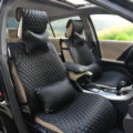 Crystal Leather Car Seat Cushion Universal Auto Seat Covers 10pcs Sets Free Shipping - Black