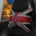 Diamond United Kingdom Flag Car Neck Pillows Headrest Soft Plush Auto Interior Decoration 1pcs - Black